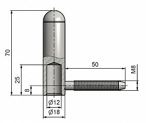 18x120 UR25 VD M8x50 modrý zinek 9140