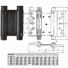 200mm CERNY pružinový závěs ZA-CZ-021