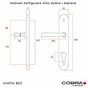 ALT WIEN ochranné kování 72 klika-klika OLV překrytí