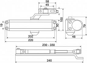 RZ.804.S dveřní zavírač protipožární