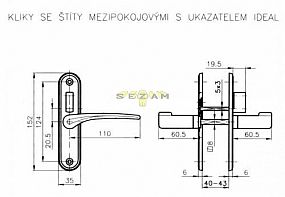 IDEAL klika-klika chrom mezipokojová S UKAZATELEM