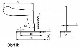 Obrtlík bronz 25mm