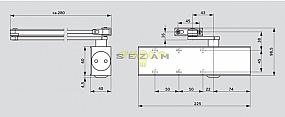 DORMA TS73 s ARETACÍ BÍLÁ zavírač s ramenem