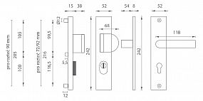 ATLAS PLUS štítové kování klika-madlo F1