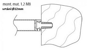 Montážní sada 1.2 M8 - DŘEVO - jednostr.montáž