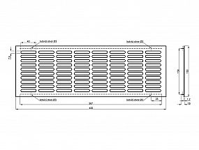 Větrací mřížka výška 150mm imitace nerez