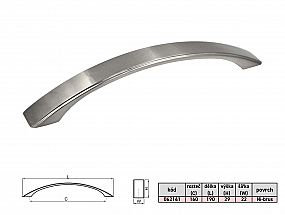 ANDREA 160mm nikl boruseny uchytka