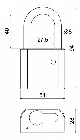 RV.320.L visací zámek po půlvložku