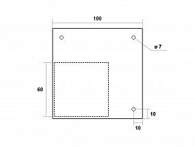 Stolová noha hranatá 710mm/60x60mm