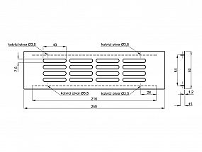 Větrací mřížka výška 80mm F9 TITAN elox