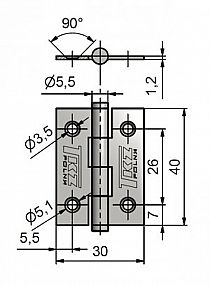 KZ 40 nábytkový závěs 8240