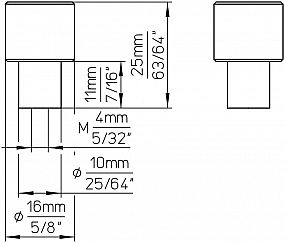 Knopek 2464 ušlechtilá ocel mat