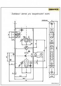 Zámek pro bezpečnostní dveře se závorou ROSTEX