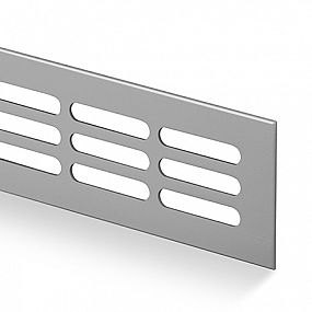 Větrací mřížka výška 100mm imitace nerez/broušený hliník