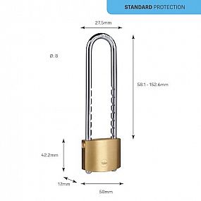 YALE Y110B/50/155/1 3kl visací zámek s posuvným okem