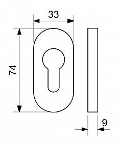 SR.4100.PZ 14mm rozeta nerez ovál prof.dv