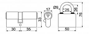 RV.EO.OVAL SET 1+2 1 visák OVAL52+ 2 vložka EP30+35