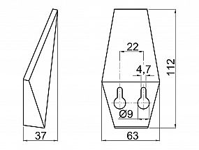 LUKÁŠ věšák dřevěný 112x63x37mm 62074