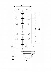 Pružinový pant jednostranný AL - šedý L=180 mm