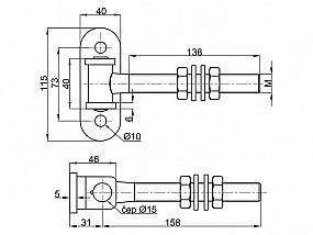 Závěs seřiditelný oválná plotna 40x115 mm