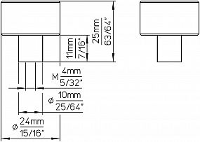 Knopek 2464 ušlechtilá ocel mat