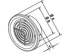 HACO větrací mřížka kulatá průměr 50 mm bez síťoviny