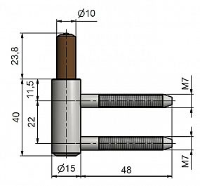 Závěs dveřní spodní  80/10 SD 22/M7 9733