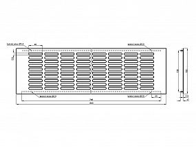 Větrací mřížka výška 150mm F9 TITAN elox