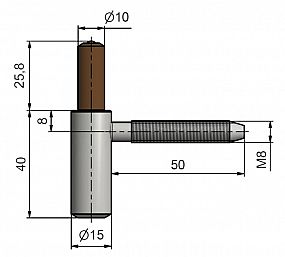 Závěs dveřní spodní  80/10 SD M8x50-8  9687