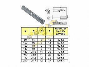 Závěs k přivaření PÍSKOVANÝ s ložiskem.80x12 mm