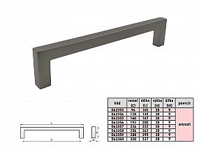 VESNA 96mm 9x9 ANTRACIT 062353