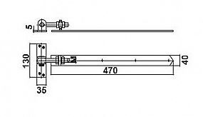 Žávěs seřizovací 130x35/470x40 M16 bílý Zn