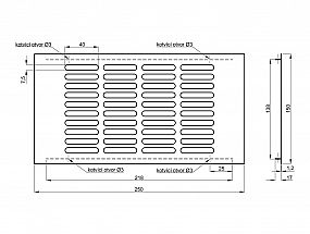 Větrací mřížka výška 150mm imitace nerez
