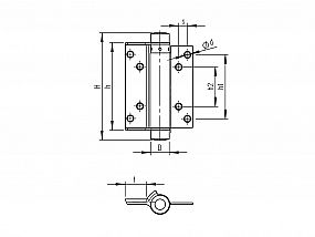 100mm JEDNOSTRANNÝ INOX pružinový pant D8/72I-100