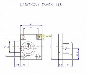 ROSTEX nábytkový zámek 118/50