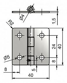 KZ 40x40 NEREZ dveřní závěs 8266