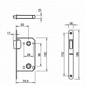 TI - MAGNETICKÝ ZÁMEK 3599 WC 90 T - titan