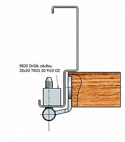 Držák závěsu 20x20 TRIO 20 M10 OZ 9830