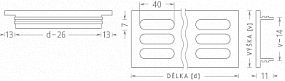 Větrací mřížka výška 150mm F9 TITAN elox