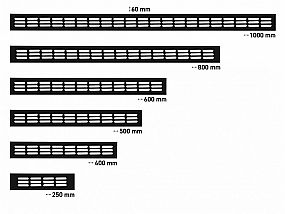 Větrací mřížka výška 60mm černá mat