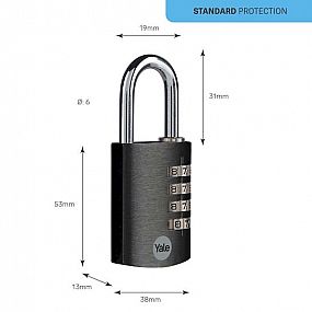 YALE YE3CB/28/126/1/GO visací zámek kódový zlatý