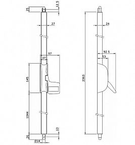 IDEA BOLT 2bod. panikové kování (mechanismus+madlo+rozvorové tyče - trny)