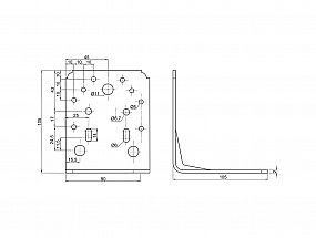 Úhelník s prolisem 105x105x90/2.5mm