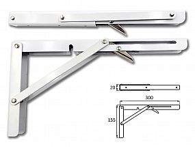 Polohovací konzole sklopná Bílá 300x155x1,5mm