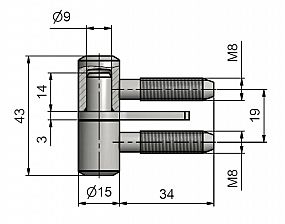 Závěs okenní 40 M8 s hřebem 9602