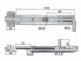 Zástrč uzamykatelná s pružinou 200x32/12 ZN 032852