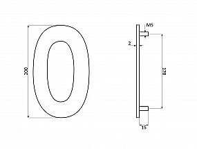 Číslice domovní 200mm NEREZ samolepící