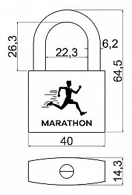 RV.MARATHON.40 visací zámek v systému generálního klíče