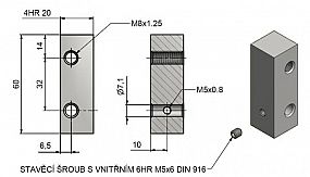 Držák závěsu 20x20 TRIO 15 M10 OZ 9827