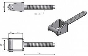 Skoba okenní k zašroubování M8x50  6603